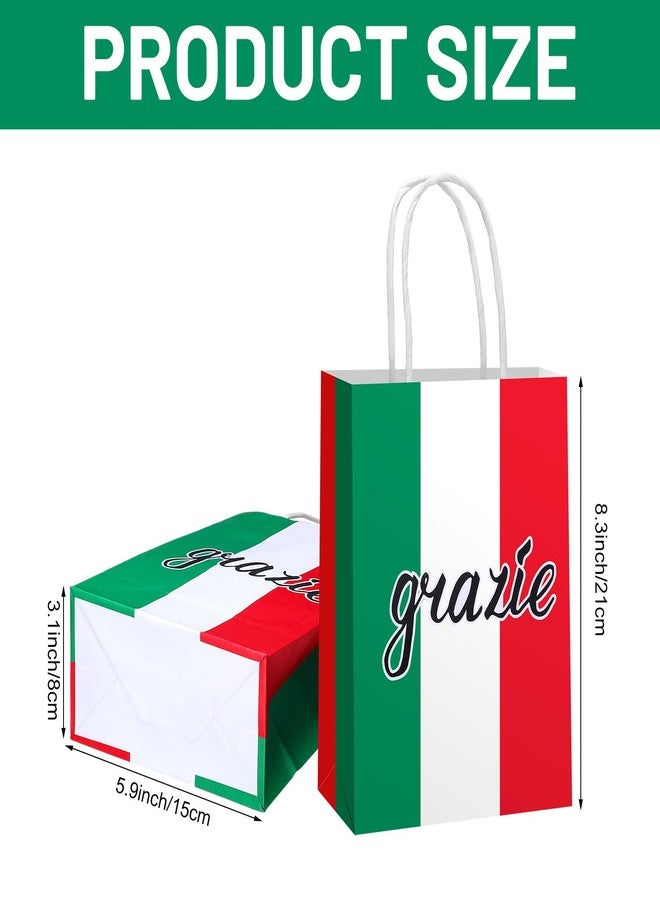 ForraFun 24 Pieces Italian Flag Birthday Goodie Bags Set Italian Flag Red White and Green Gift Favors Bags National Day of Italy for Theme Party Decoration Supplies Family Party - Image 2